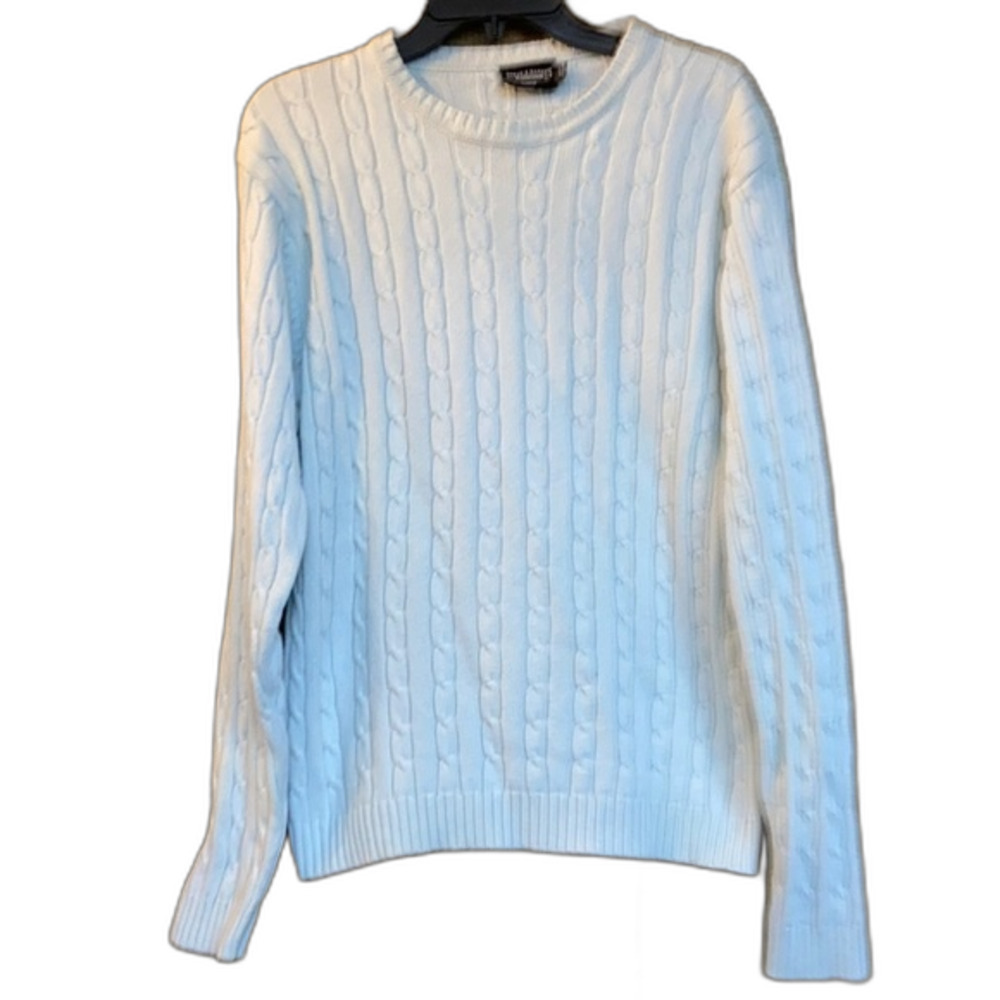 Steve and Barry pale blue cotton cable sweater